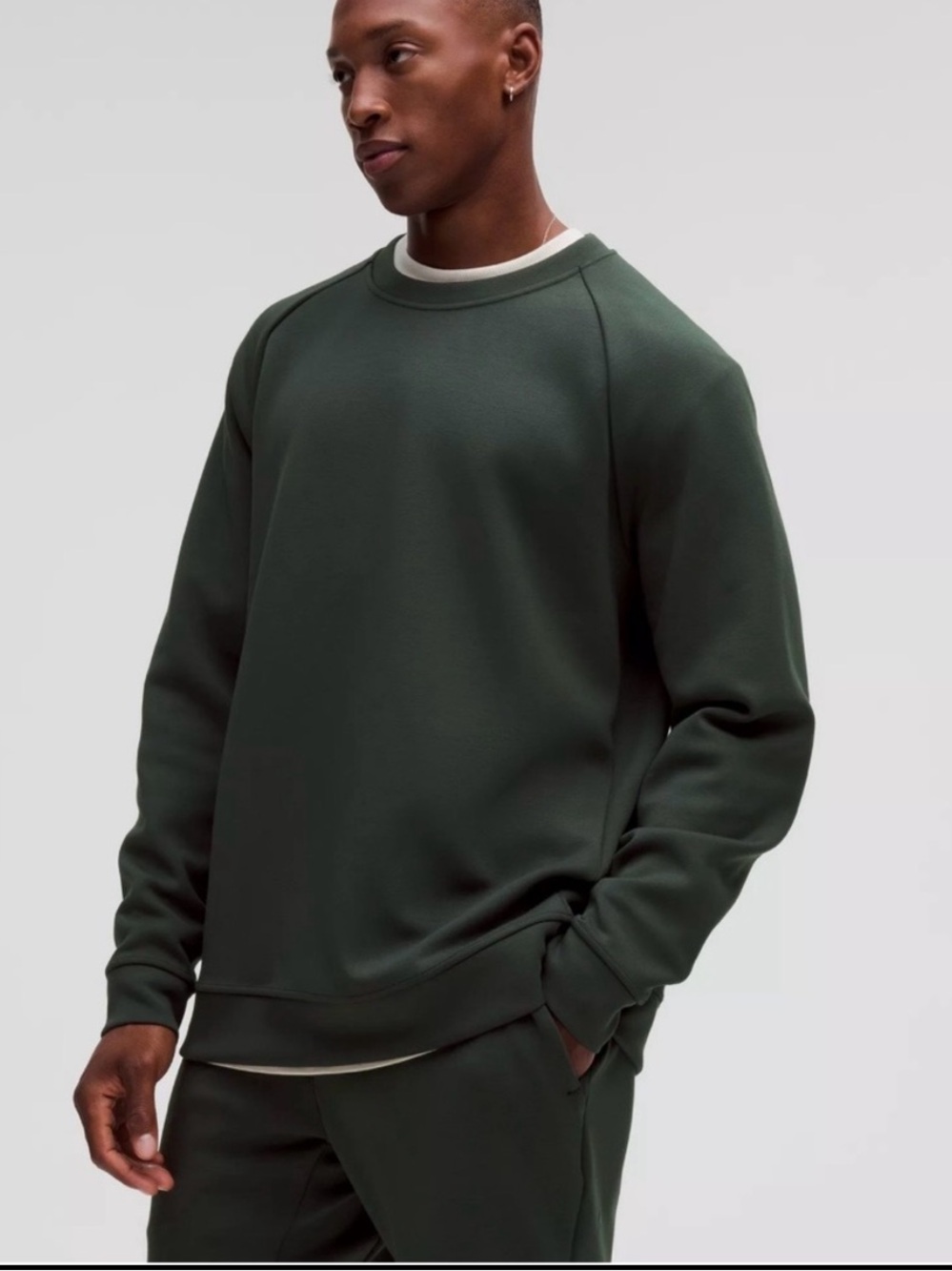 NWT Lululemon Men’s Smooth Spacer Crew Sweatshirt & Socks rainforest green MED